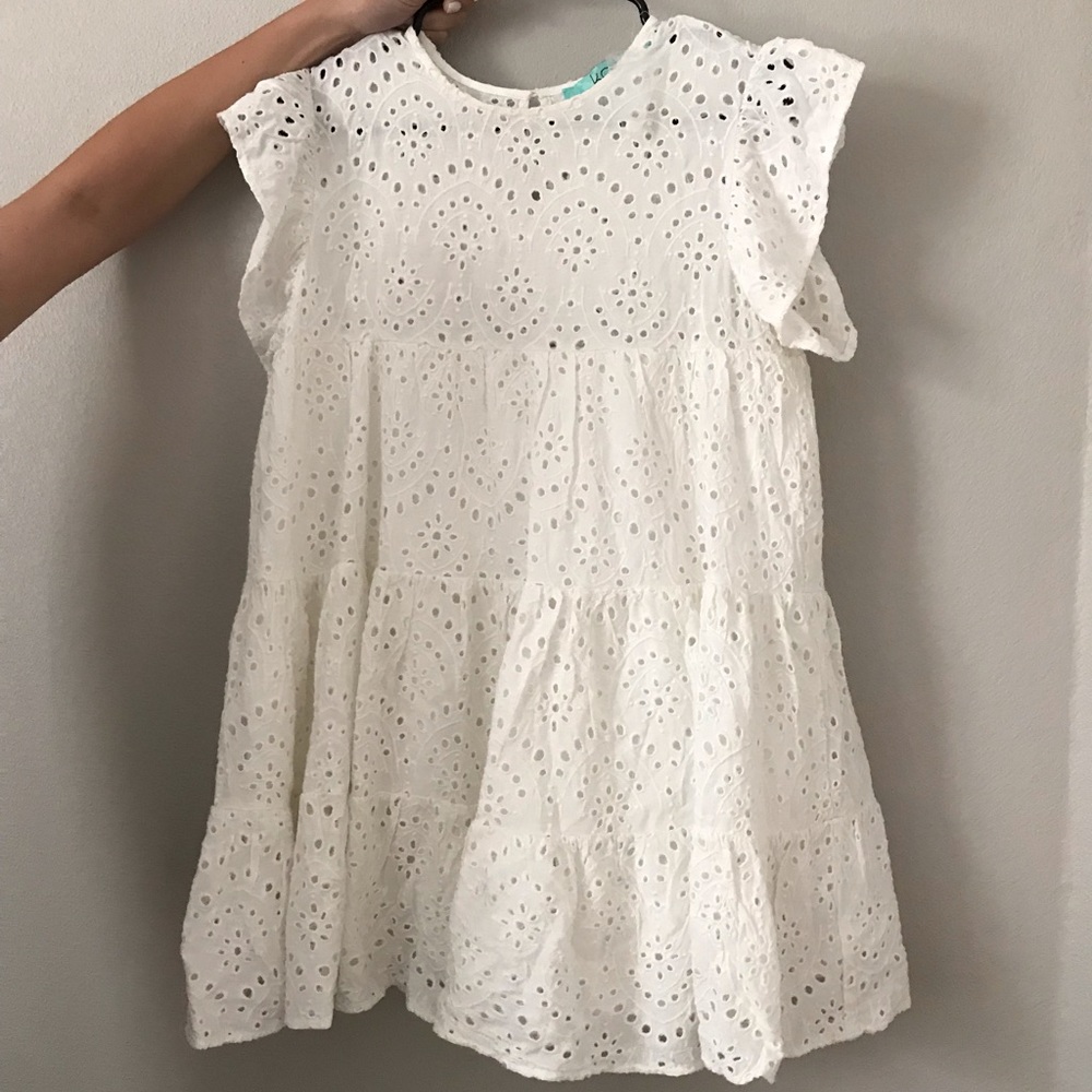 Karlie White Eyelet Babydoll Dress